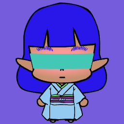 Chibi anime avatar with blush and rosy cheeks.