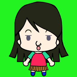 Chibi anime avatar with long hair, poker, face, and for TikTok.