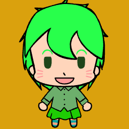 Chibi anime avatar with rosy cheeks and blush.