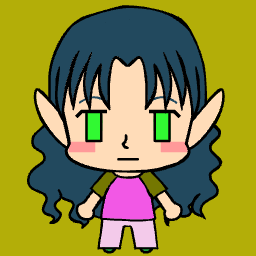 Chibi anime character icon with rosy cheeks and blush.