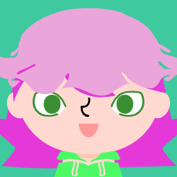 Cute anime square face avatar with big eyes, smiling, and for Discord.