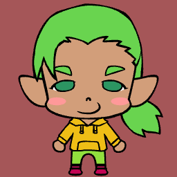 Cute chibi square face avatar with rosy cheeks, tan skin, smiling, and for Discord.