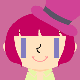 Cute flat design square face avatar with smiling, hat, and for Discord.